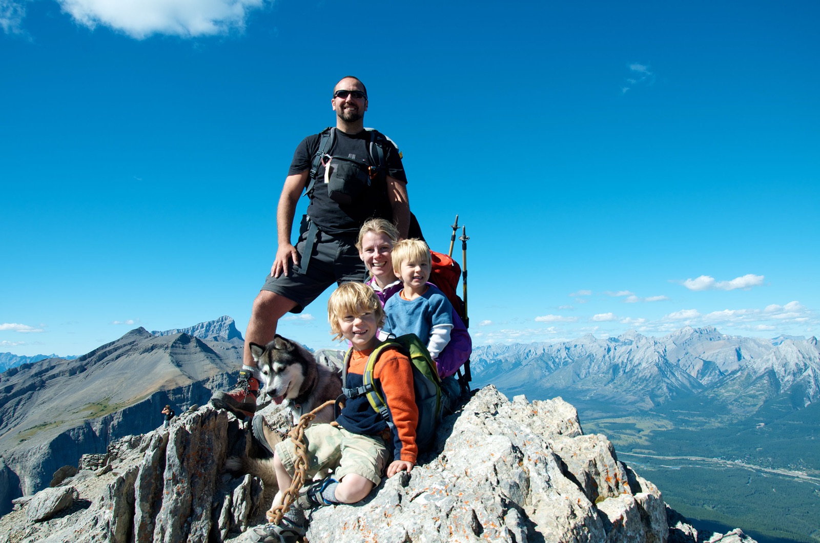 The Wild family on the summit of Chinaman's Peak